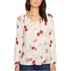 Lucky floral white long sleeve top XS